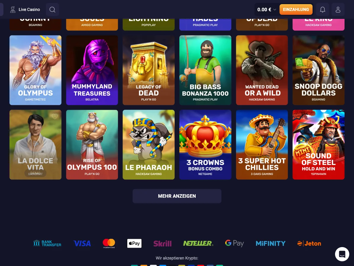Spielangebot bei Slotornado – RetroBet